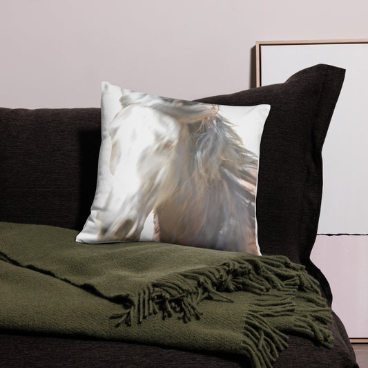 Throw pillow featuring Blaze the Mustang